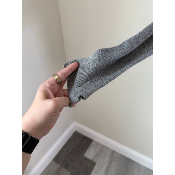 Lululemon Cabin Yogi Wrap Heathered Gray Wrap Cardigan Reversible Size Medium - Picture 7 of 7